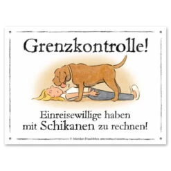 Warnschild: Grenzkontrolle!